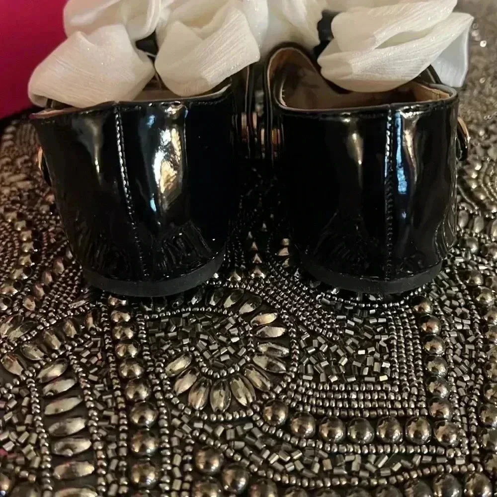 QQ GIRLS BLACK PATENT MARY JANES SIZE 9 NIB
